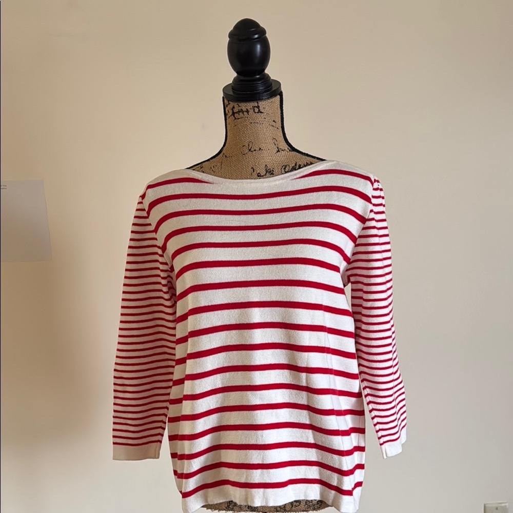 J.Crew Red and White Striped Sweater